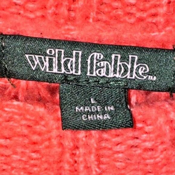 Wild Fable Large Knit Bright Peach Sweater Size Large - Picture 3 of 4